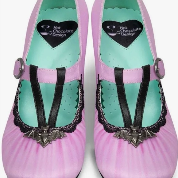 Hot Chocolate Design Pink Bat Accent Heels - Picture 1 of 6